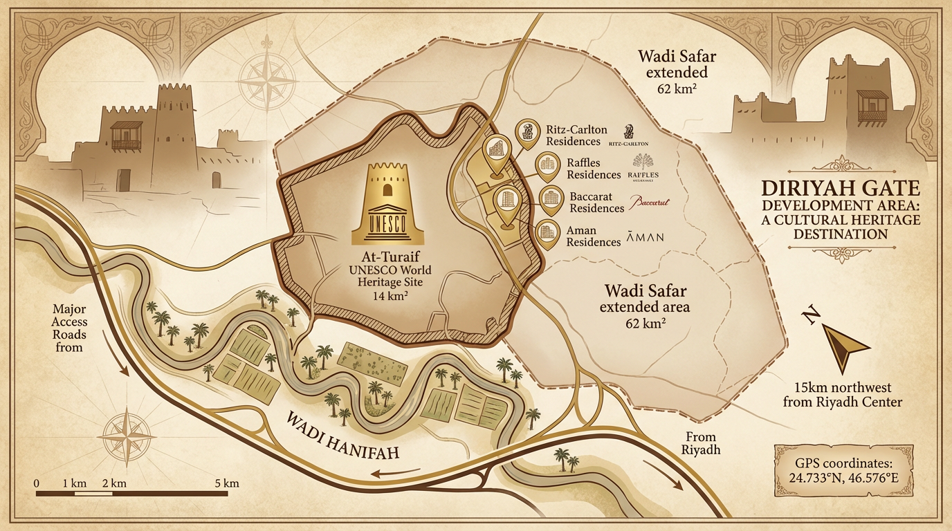 Diriyah Gateの位置マップ