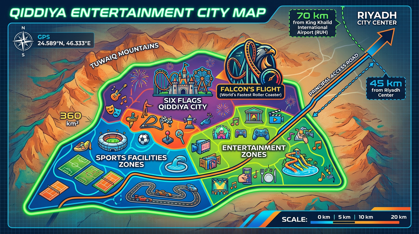 Qiddiyaの位置マップ