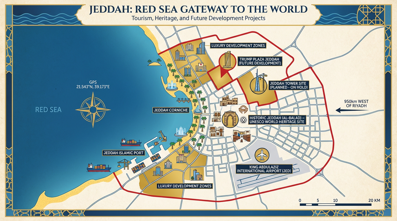Jeddahの位置マップ