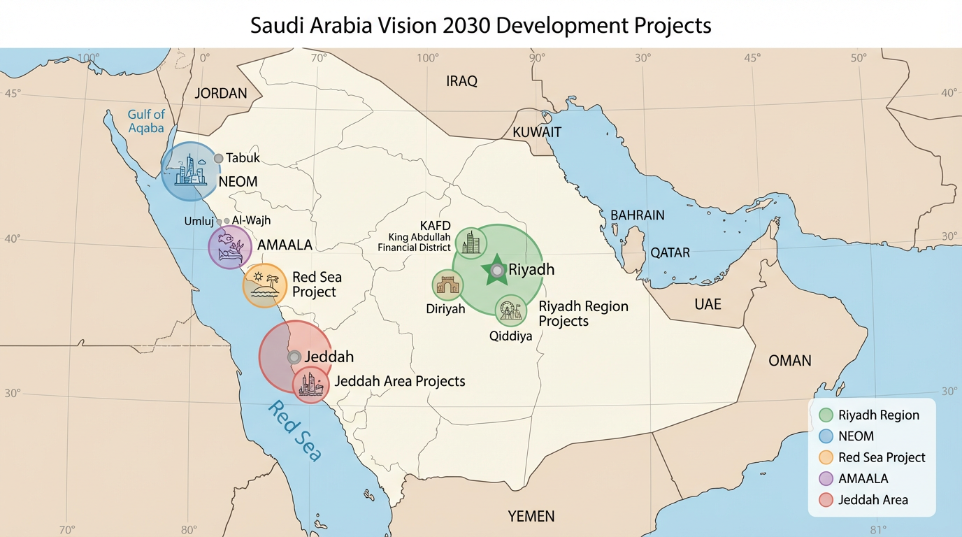 サウジアラビア全体マップ